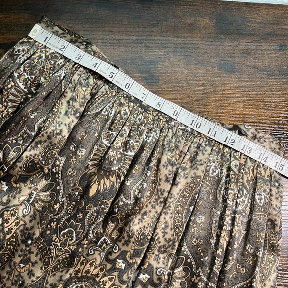 Vintage Linda Allard Ellen Tracy Vintage Womens Midi Skirt Pure Silk Paisley - Picture 9 of 10